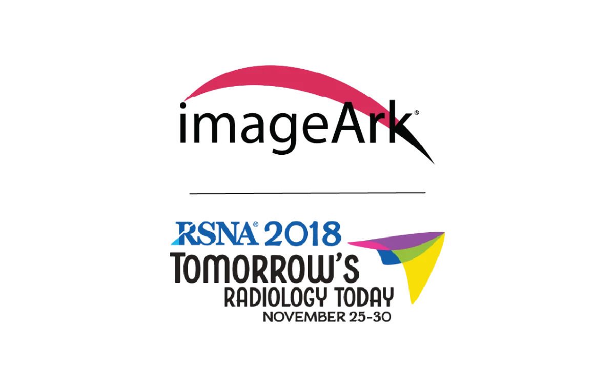A graphic that features logos for ImageArk and RSNA 18, split by a thin grey line.