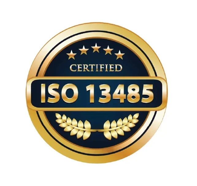 ISO 13485 certified badge for EndoSoft in the medical reporting industry.